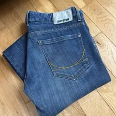 【日本製】FACTOTUMスリムストレートストレッチデニム30インチ