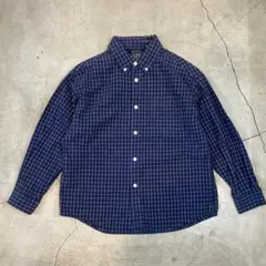 90s オールドギャップ GAP BDチェックシャツ M 紺 ビンテージ