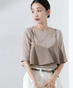 新品nano universe 五分袖 Tシャツ F