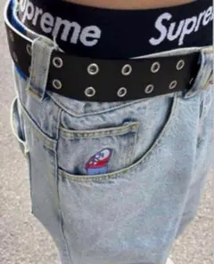 スタッズベルト　ダブルピンベルト　y2k　ブラック　スケーター