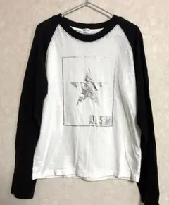 CONVERSE 星プリント 長袖カットソー 140cm キッズ黒白　男の子