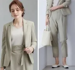 グリーンレーベルリラクシング　セットアップ　テーラード　カチリラ　ライム　34