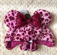 【新品未使用】ミニー　ファンキャップ　ヒョウ柄　ピンク