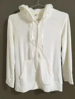 長袖パーカー レディース　ホワイト