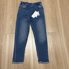 【新品未使用】cocaフリンジ裾 デニムパンツ 120cm