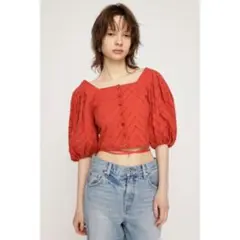 SLY FRONT BUTTON LACE PUFF トップス 新品タグ付き