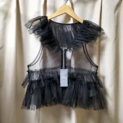 新品Ellno de Mavieチュールジップベスト ブラック sizeフリー