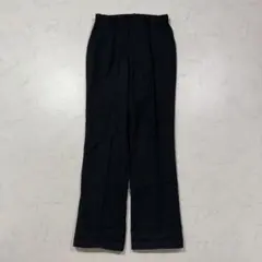 オフィスカジュアル スラックス ストレート ブラック M ポリエステル 通勤 春