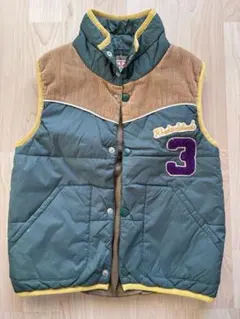 中綿　キッズ　ダウンベスト サイズ120 緑と茶色
