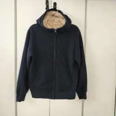 美品☆UNIQLO ユニクロ ボア ジップアップ パーカー ネイビー 160