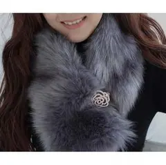 【残りわずか！】最新トレンド!!ふわふわモコモコのファーマフラー