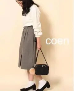 coenコーエン★グレンチェックミドルタックスカート