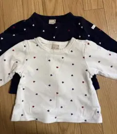 petit main ハート柄長袖カットソー 80 2枚セット