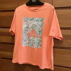 アディダスTシャツ 花柄 オレンジ
