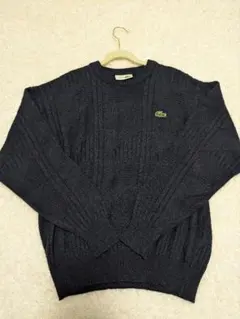 古着 ラコステ フレンチ ケーブル編み ニットセーター　80年代 フランス製