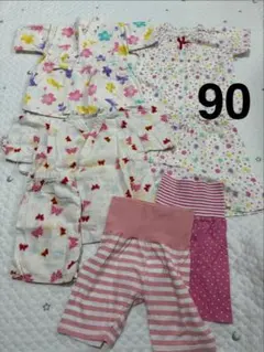 花柄ベビーパジャマセット 90サイズ 甚平 女の子