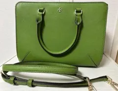トリーバーチ　2wayショルダーバッグ　グリーン