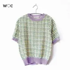 W♡C ダブルシー【F】サマーニット ツイード 半袖 綺麗めカジュアル カラフルのサムネイル
