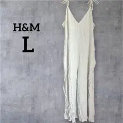 H&M 【L】 薄い緑 オールインワン Vネック ロングドレス ライトグリーン