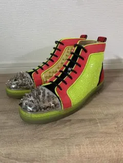 クリスチャンルブタン　スワロフスキースタッズハイカットスニーカー