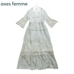 axes femme レース ティアード ロングワンピース ベージュMのサムネイル