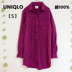 ユニクロ フランネルチェックシャツ 綿100% レディース 【Ｓ】