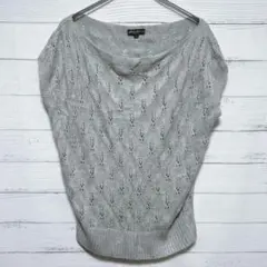 エディーバウアー リーフ柄 透かし編みニット ドルマン ゆったり PXL