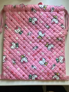 ハローキティ キルティング巾着袋　レトロ
