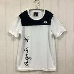 agnes b. × arena コラボTシャツ　SS ホワイト　ブラックのサムネイル