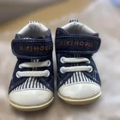 ミキハウス　ファーストシューズ　11.5cm ネイビー デニム　ストライプ