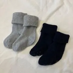 無印良品　キッズ靴下 2足セット グレー ネイビー