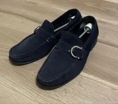 美品】Salvatore Ferragamo スエード ローファー ネイビー - メルカリ