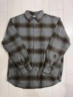 GU チェック柄ネルシャツ Lサイズ グレー系
