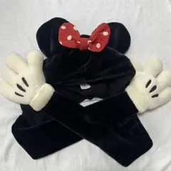 廃盤 レア マフラーキャップ レトロ ディズニー ミニー リボン 冬 防寒