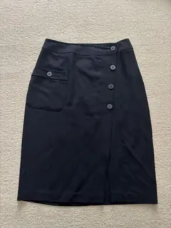 DKNY タイトスカート ネイビー　ウール100%のサムネイル