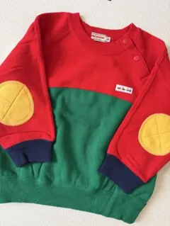 美品　ミキハウス　バックロゴ　トレーナー