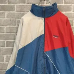 【US古着】デザインジャケット ダークブルー レッド ホワイト