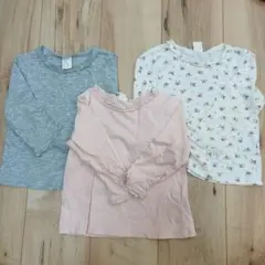 長袖Tシャツ3枚セット（グレー・ピンク・花柄）