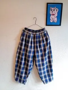 ★匿名配送★チェック柄 薄起毛生地 バルーンパンツ サイズM
