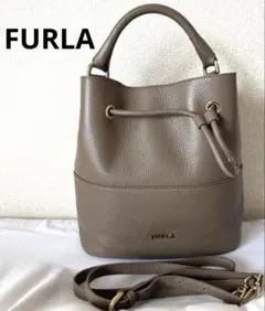 FURLAフルラ 2WAYバッグ ハンドバッグ ショルダーバッグ シボ革レザー
