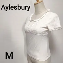 【Aylesbury】レース刺繍　素材切り替えトップス　ガーリー　M 1508のサムネイル