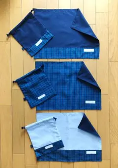 yukii様専用★ファミリアチェックのランチョンマットA／C／D&給食袋