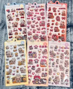 labubu ボンボンドロップシール 6枚セット シール ラブブ