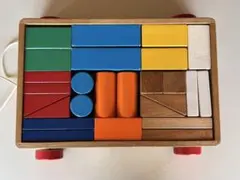 木製ブロックセット 車輪付き