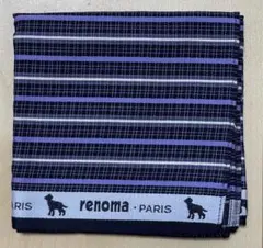 renoma PARIS ハンカチ ネイビー パープル ストライプのサムネイル