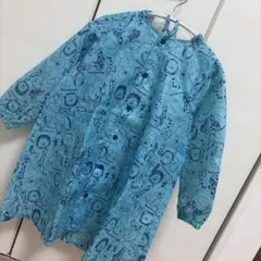 キッズ　レインコート　ムージョンジョン　サイズM アニマル柄　ブルー系　収納袋のサムネイル