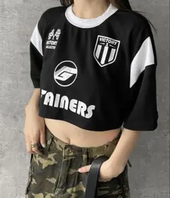 WOND 半袖 リンガーTシャツ ロゴ ブラック