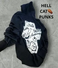 HELL CAT PUNKS ダメージ フーディ パーカー M 美品のサムネイル