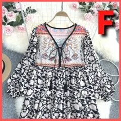 花柄 プリントギャザーワンピース　エスニックワンピース　オリエンタル　着痩せ