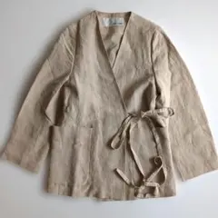evam eva リネン ベージュ ラップカーディガン evam eva リネン ベージュ ラップカーディガン - メルカリ